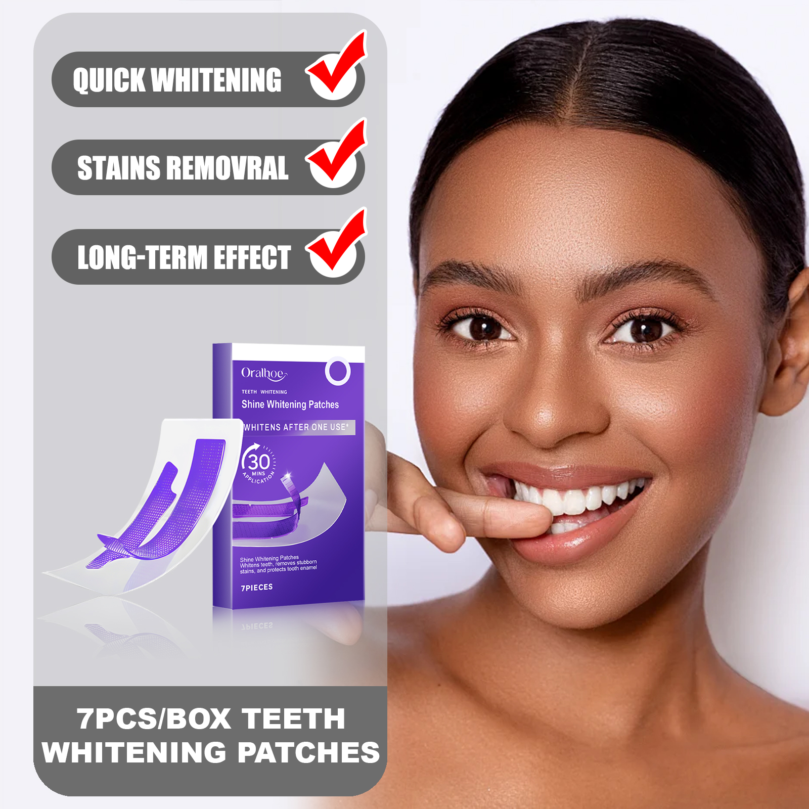 Teeth Whitening Quick Results - ORALHOE 7PCS/Box Teeth Whitening Patches Mild