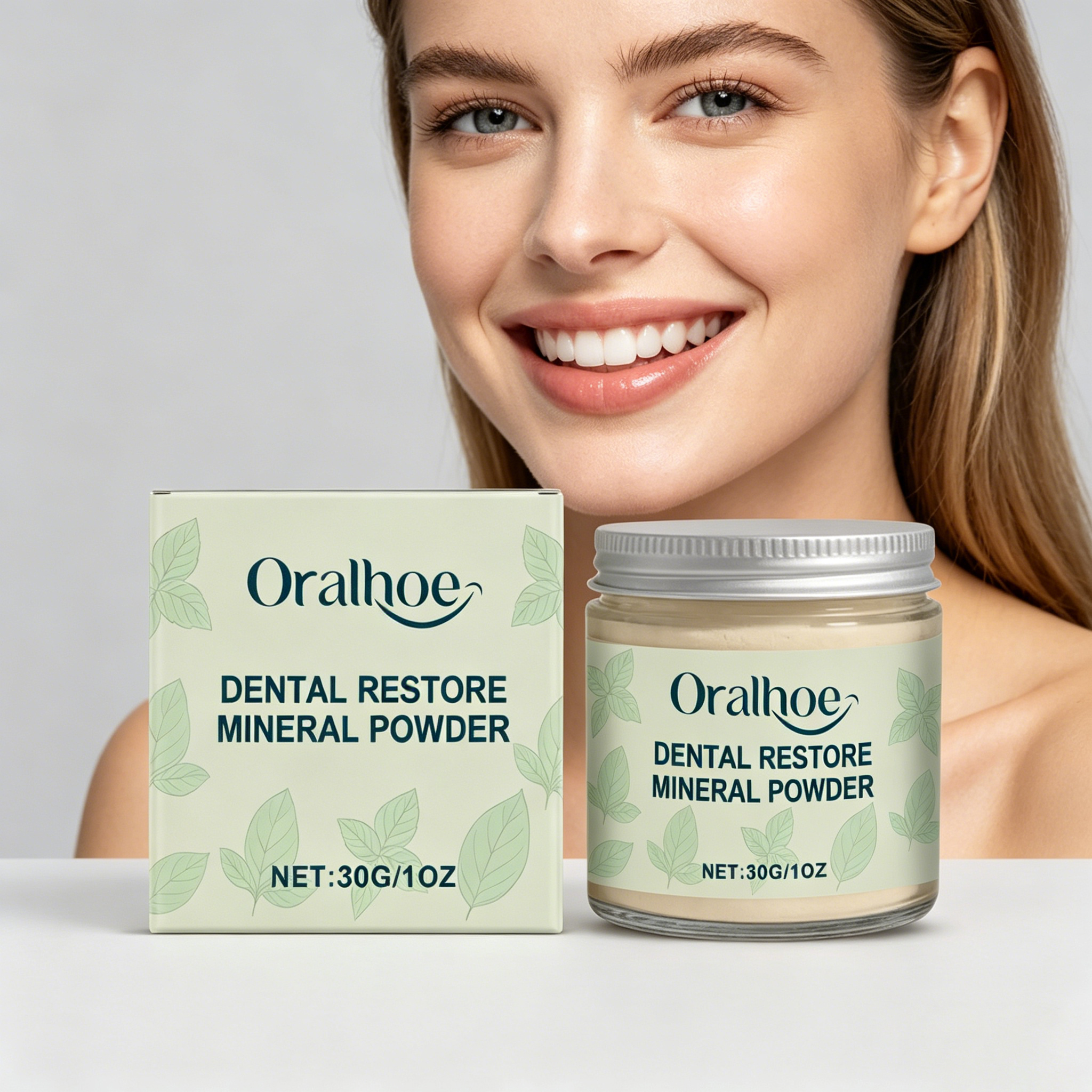 Teeth Whitening Or Bleaching - ORALHOE Dental Restore Mineral Powder Brighten