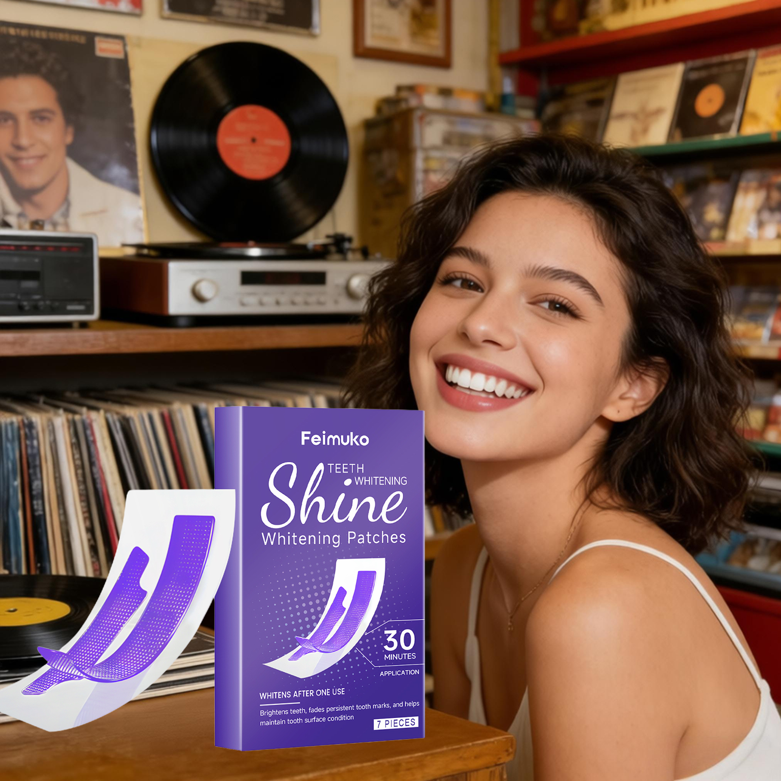 Teeth Whitening Quick Results - Purple Teeth Whitening Strips Remove Plaque