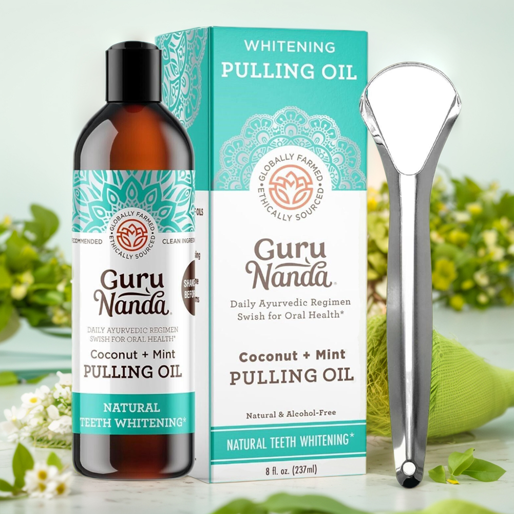 Teeth Whitening Oil Pulling - Coconut Mint Pulling Oil Mouthwash Coconut