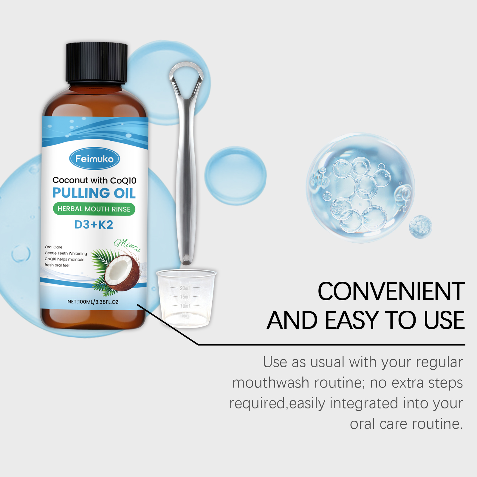 Coconut Mint Pulling Oil Mouth - Teeth Whitening Oil Pulling recensie en prijs