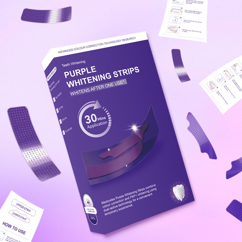 V34 Purple Glowing Dry Tooth S - Teeth Whitening Strips Crest recensie en prijs