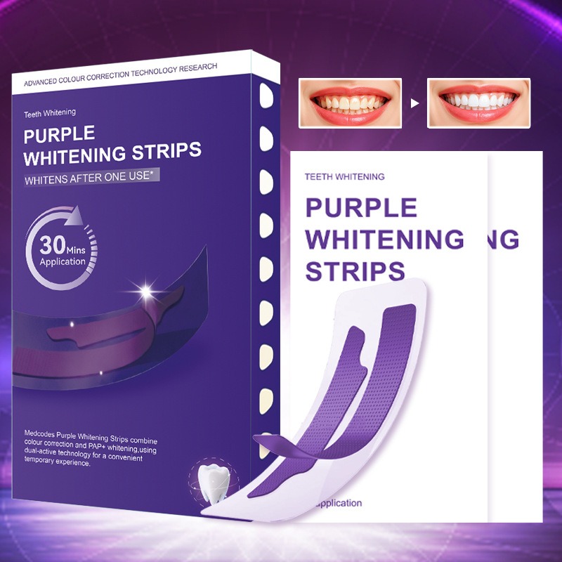 V34 Purple Glowing Dry Tooth S - Teeth Whitening Strips Crest recensie en prijs