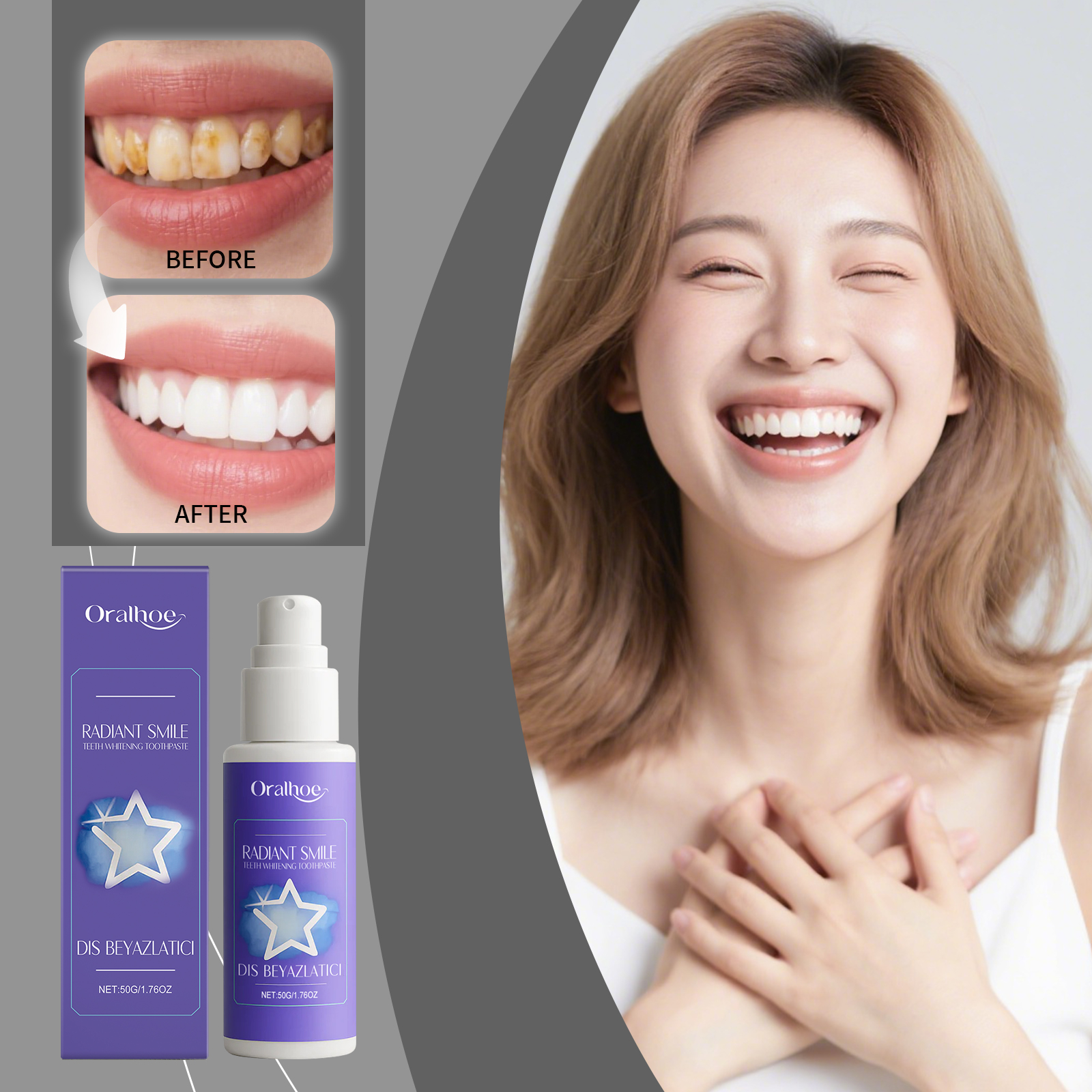 ORALHOE 50g Purple Teeth White - Teeth Whitening Or Bleaching recensie en prijs